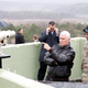 Vice president Mike Pence looks toward the north from an observation post inside the demilitarized zone separating the two Koreas in April.